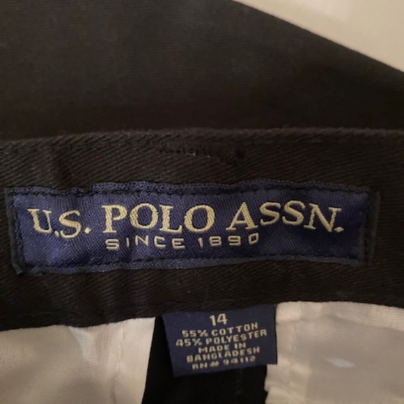 U.S. Polo Assn. Black Flat Front Slacks Boys Size 14 - Picture 2 of 4